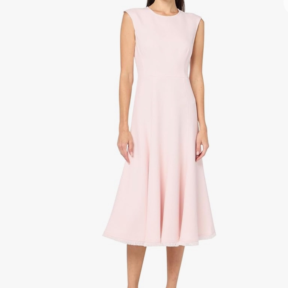 Eliza J Women's Cap Sleeve Crew Neck Jacqaurd Midi Dress